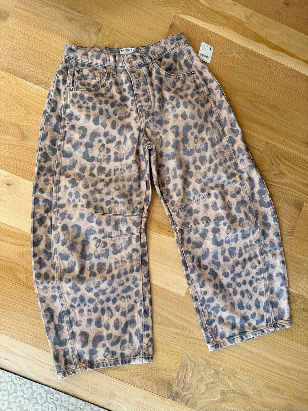 Free People Good Luck Brown Sugar Combo Leopard Print Barrel